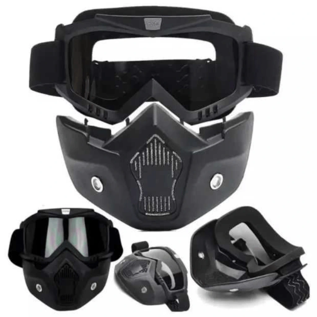 2 In 1 Motorcycle Bike Detachable Helmet Goggles Mask Blue Mercury