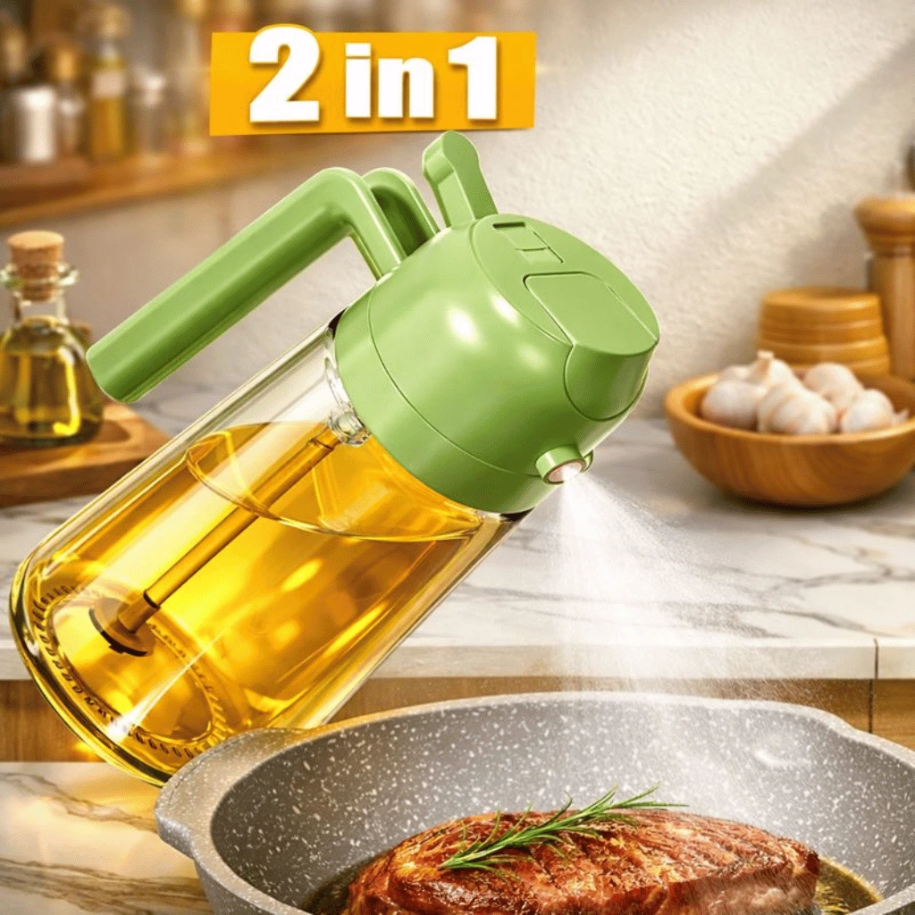 2 In 1 Oil Sprayer Bottle Kitchen Tool For Cooking Baking