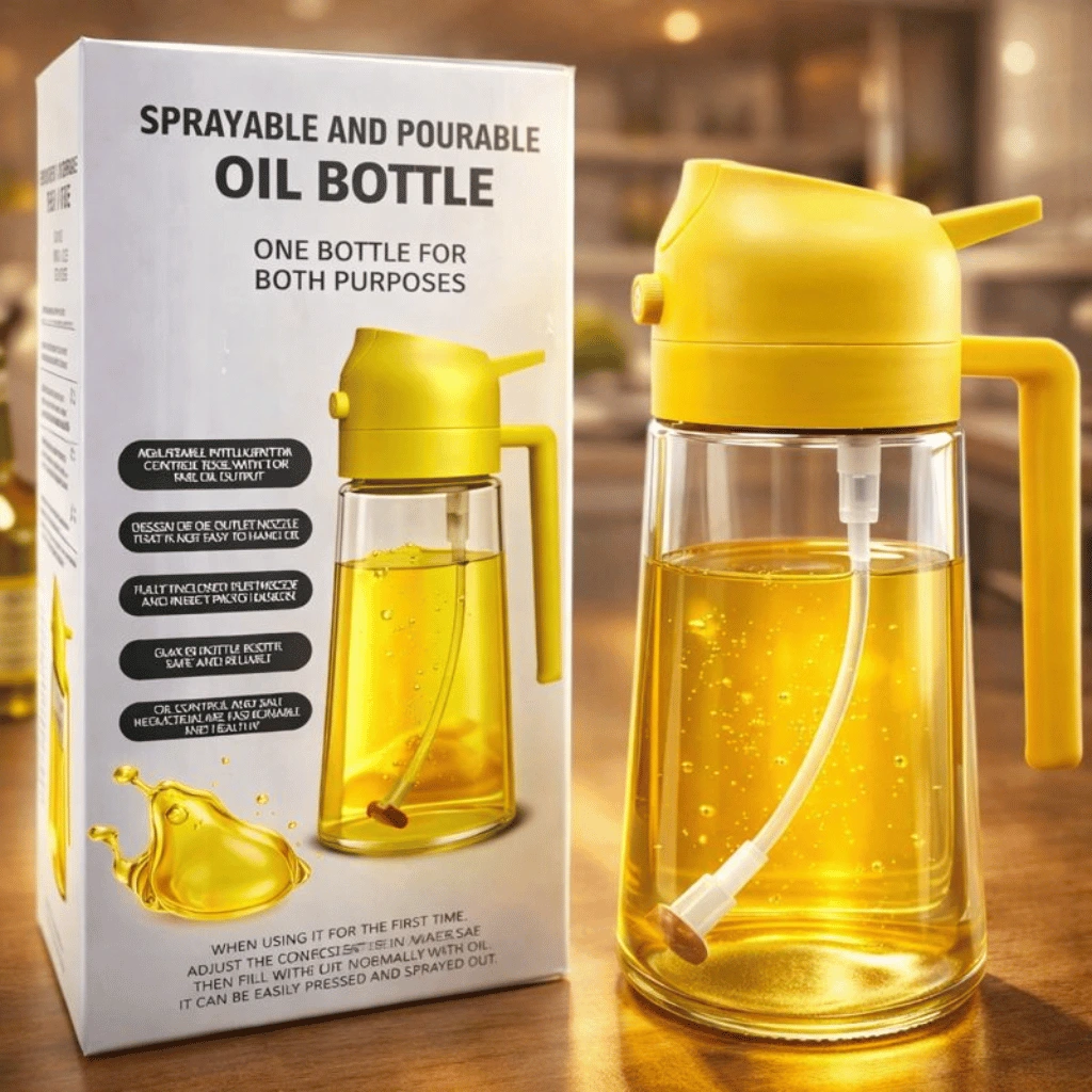 2 In 1 Oil Sprayer Bottle Kitchen Tool For Cooking Baking