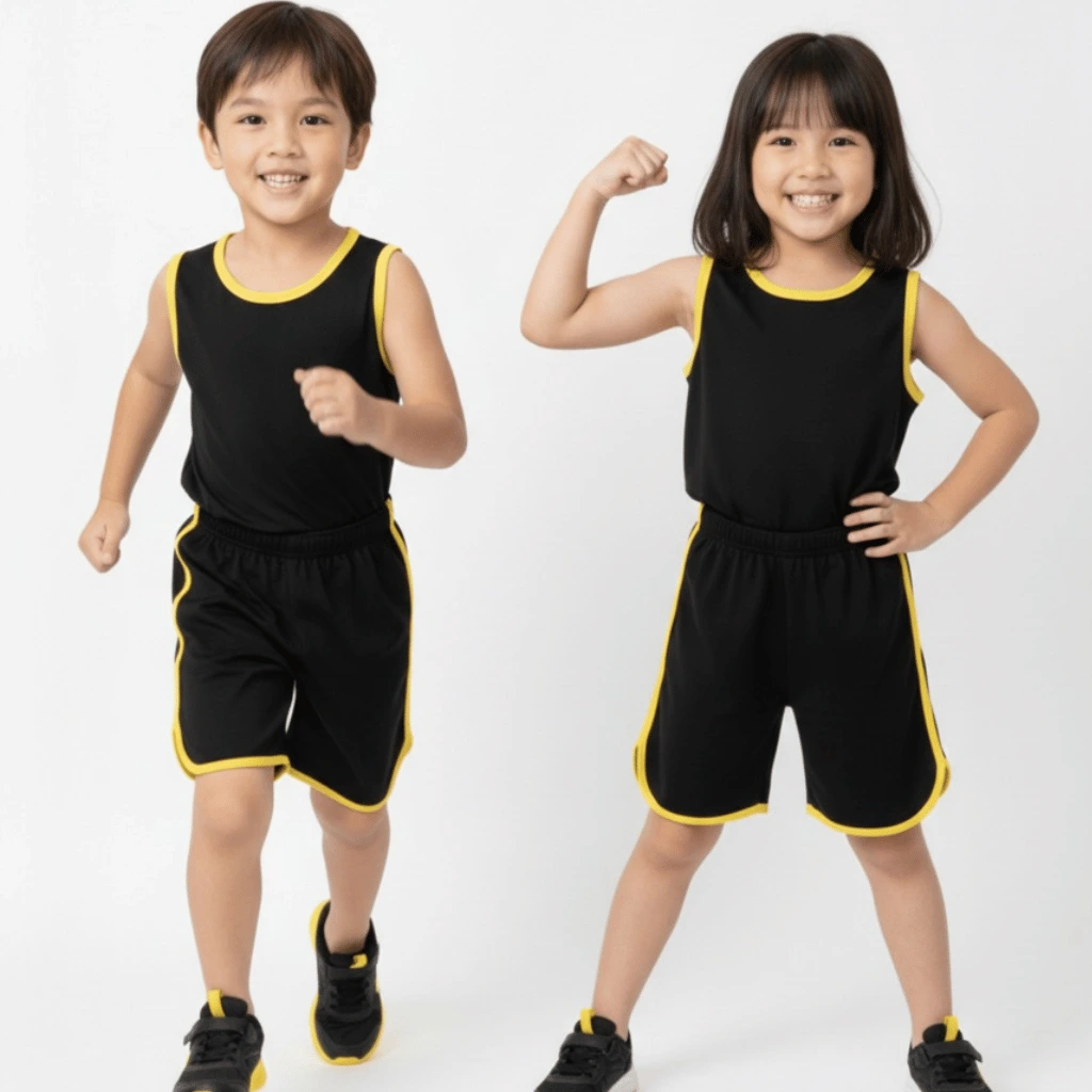 2 Pcs Set Kids Sando and Shorts Track Suit 2 Pcs Set