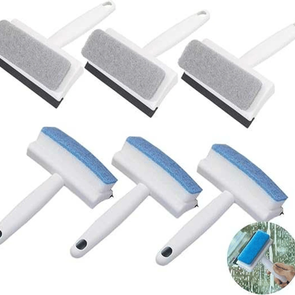 2-In-1 Glass Cleaning Brush & Wiper Multipurpose Scrubber For Windows & Mirrors