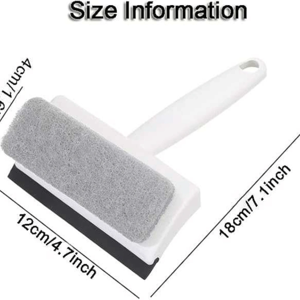 2-In-1 Glass Cleaning Brush & Wiper Multipurpose Scrubber For Windows & Mirrors