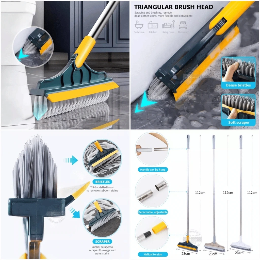 2-in-1 Broom Wiper Dual Purpose Cleaning Tool