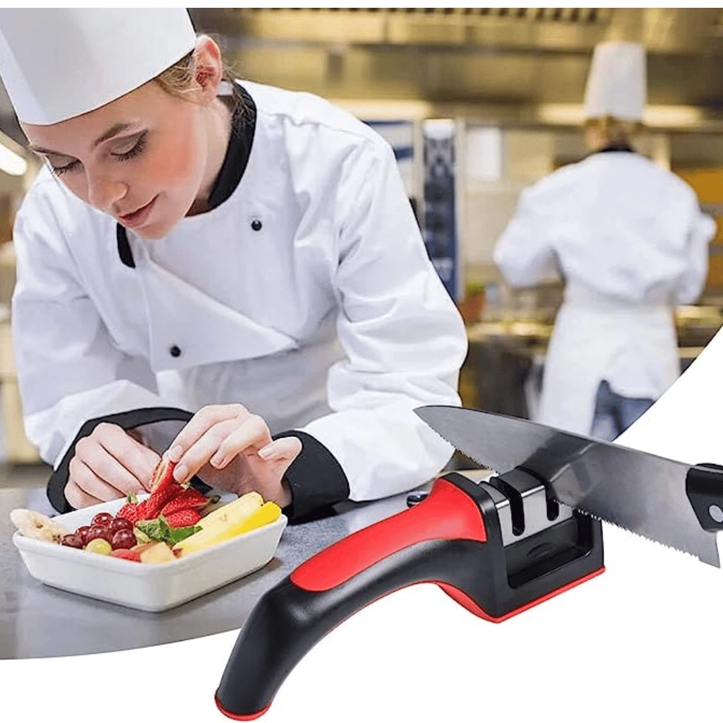 3-In-1 Knife Sharpener With Fruit And Meat Knife Peeler