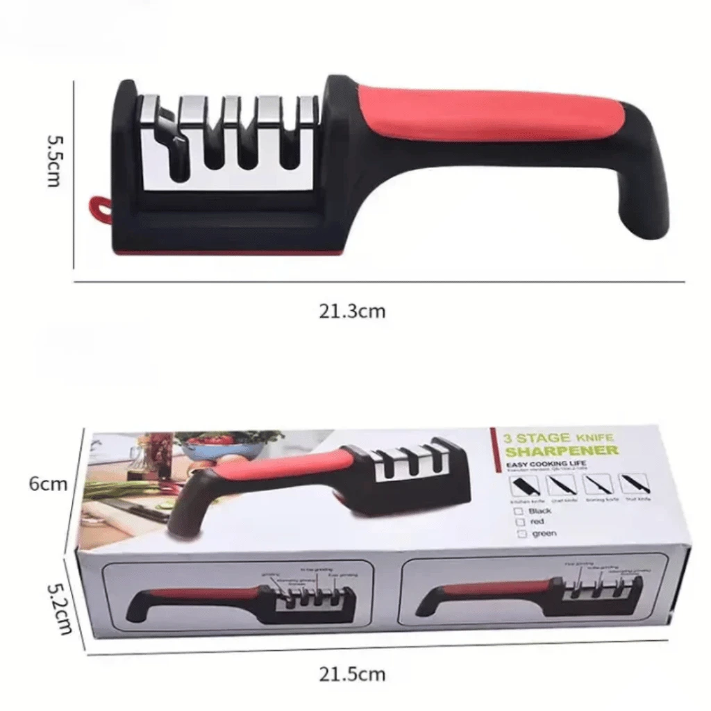 3-In-1 Diamond Coated Knife Sharpener Set with Ceramic Peeler