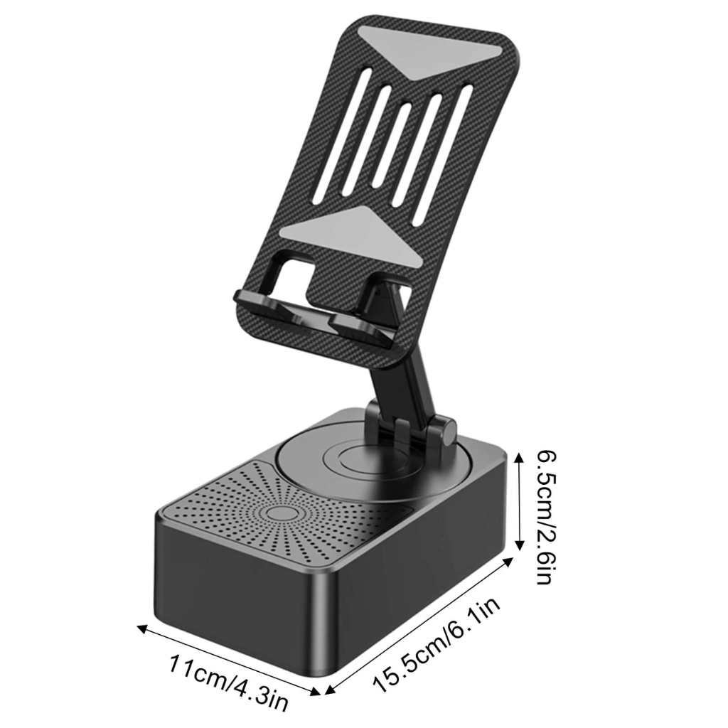 3-in-1 Rotating Foldable Mobile Phone Stand with Built in Bluetooth Speaker