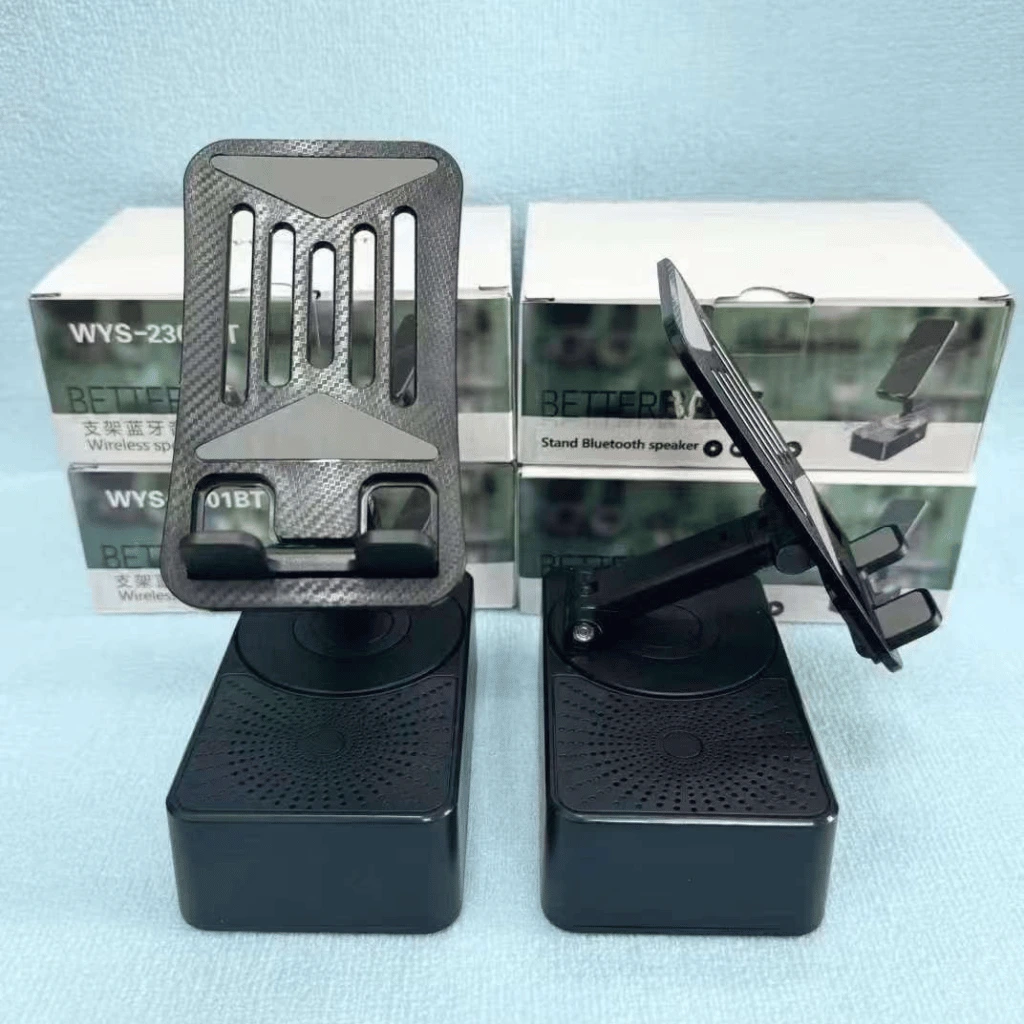3-in-1 Rotating Foldable Mobile Phone Stand with Built in Bluetooth Speaker