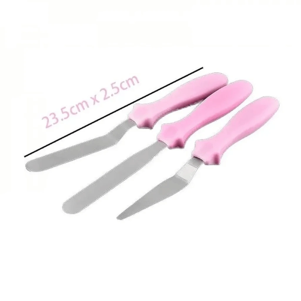 3-Piece Cake Decorating Knife Set (Multi-Color)