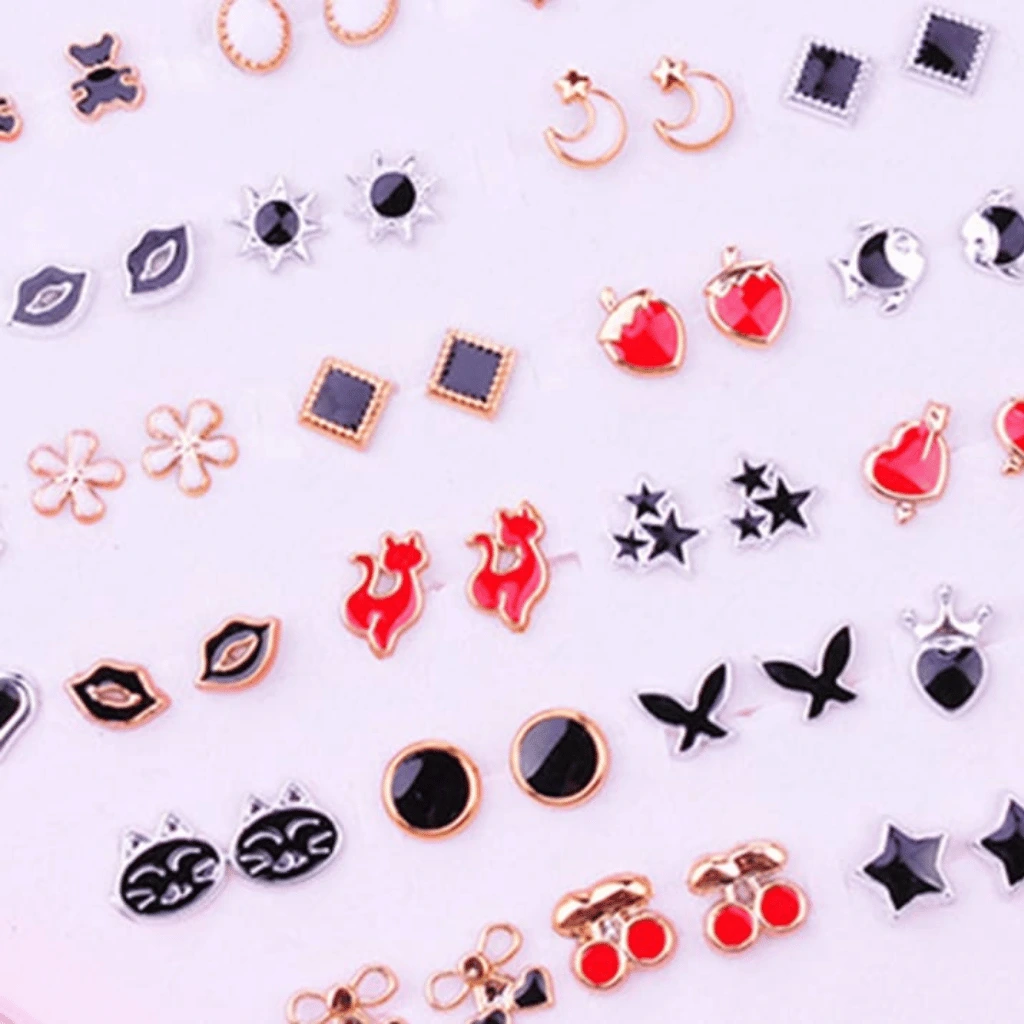 36 Pairs Of Random Beautiful Ear studs Silicon With Back Stopper