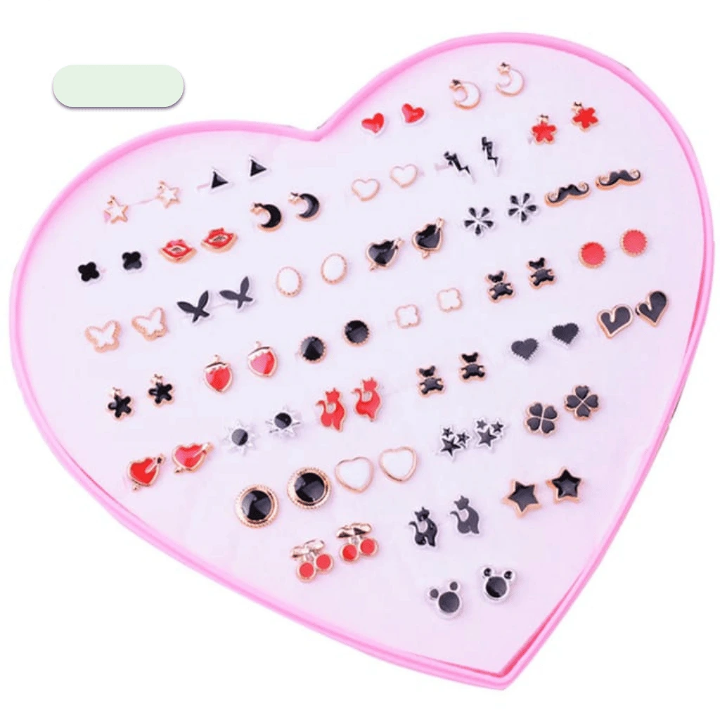 36 Pairs Of Random Beautiful Ear studs Silicon With Back Stopper