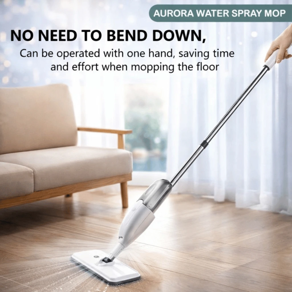 360 Rotating Spray Mop For Floor With Refillable Bottle