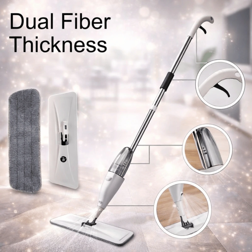 360 Rotating Spray Mop For Floor With Refillable Bottle