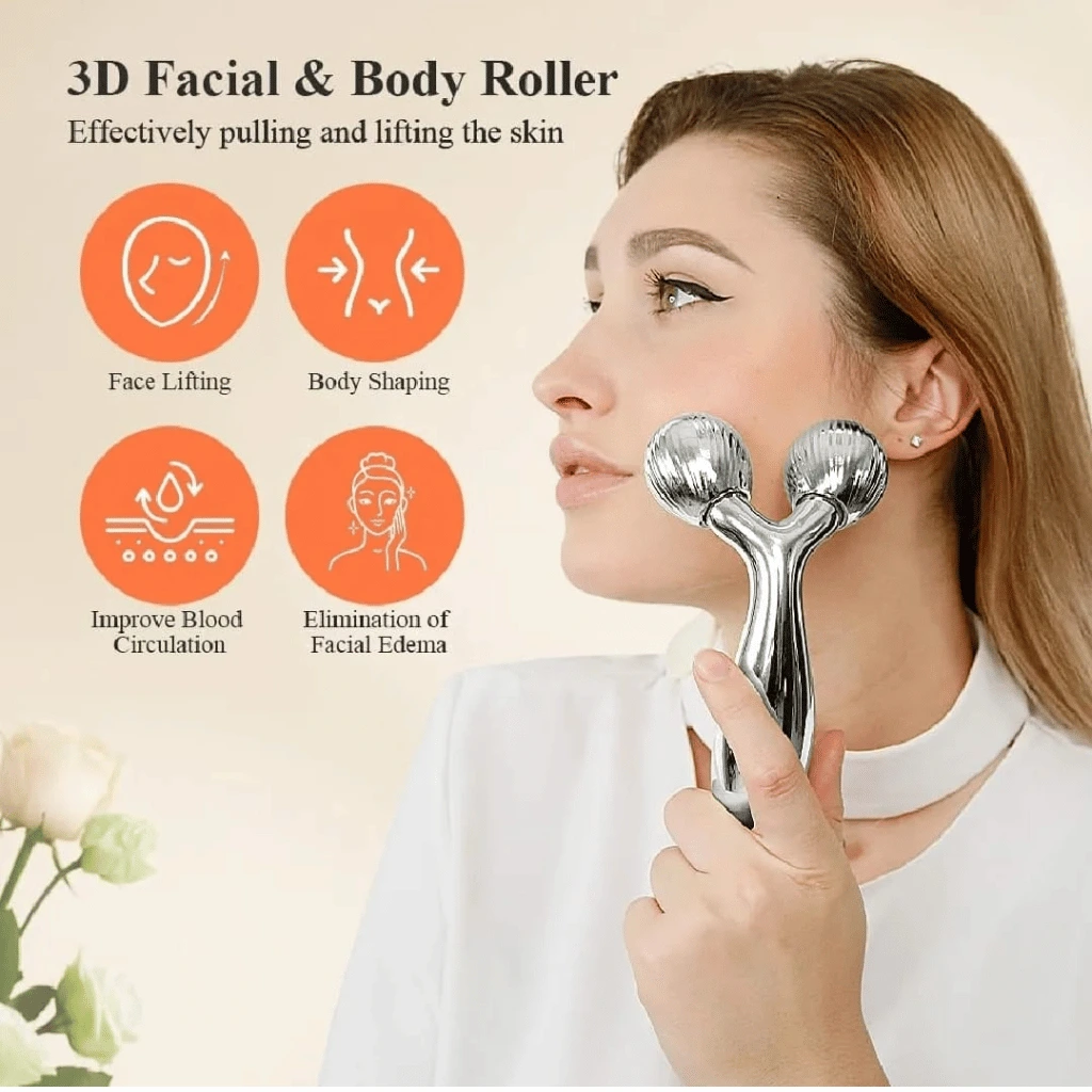 3D Face Massager Roller YShape Facial Contouring Roller