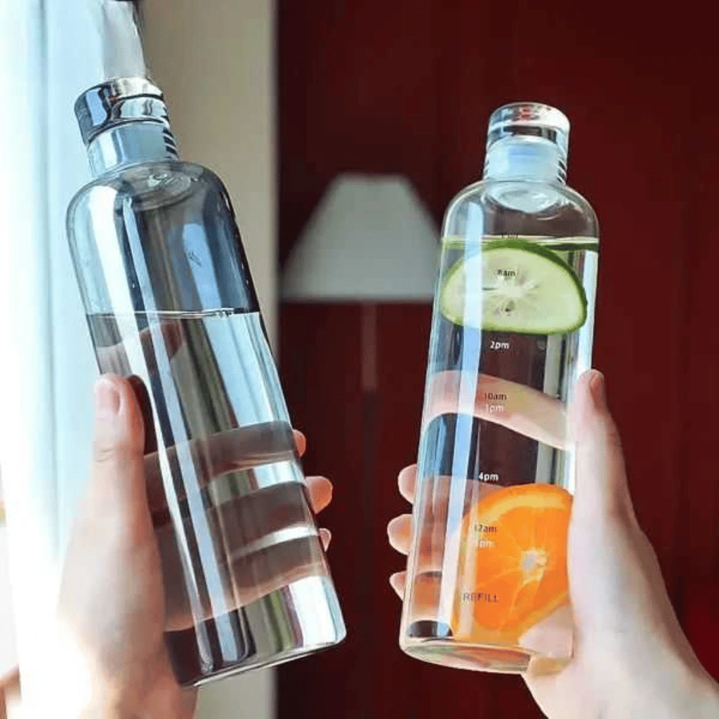 500Ml Transparent Timeline Bottle – Motivational Water Bottle With Time Markers
