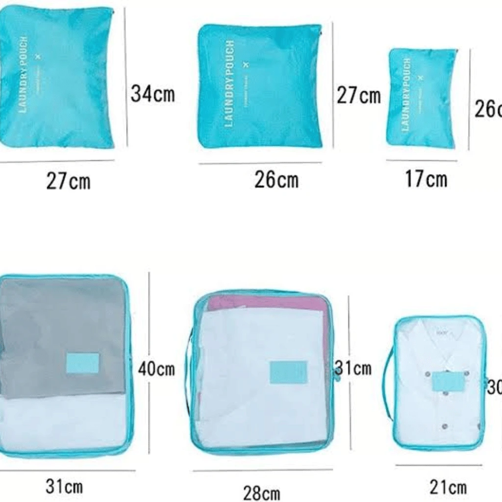 6pcs Travel Storage Bag Set – Luggage Organizer for Clothes