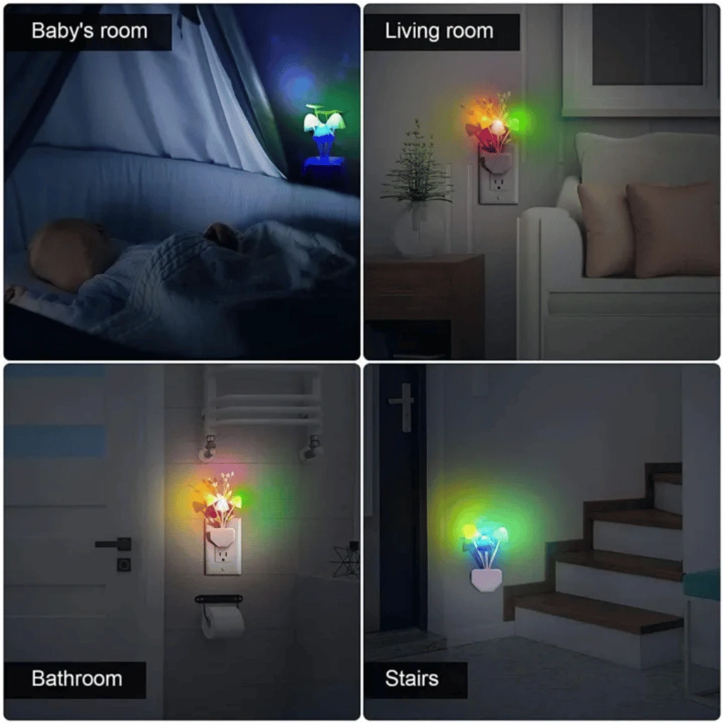 7 Color New Intelligent Sensor Changing Night Light With Flower Mushroom Lamp