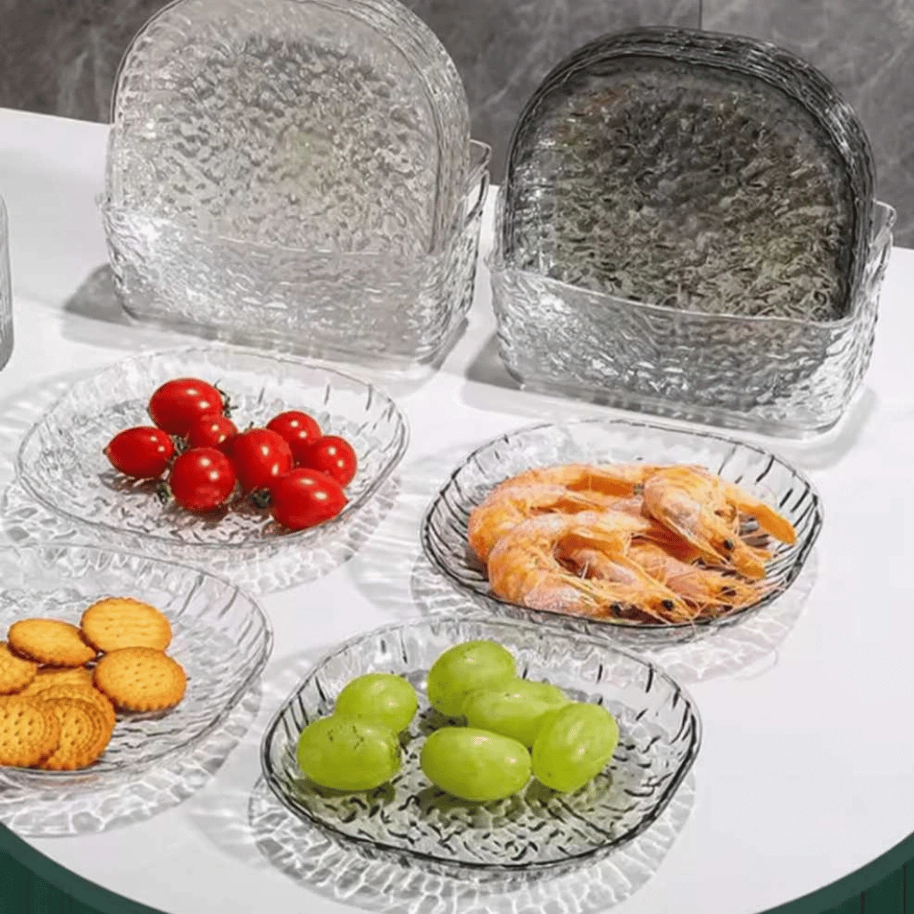 8 Pcs Premium Quality Cloud Texture Plate Set