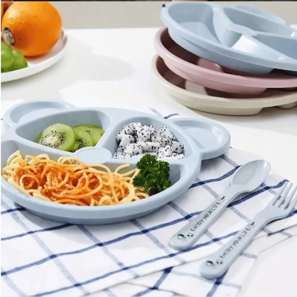 Baby Feeding Plates Cartoon Dinner Plate Set
