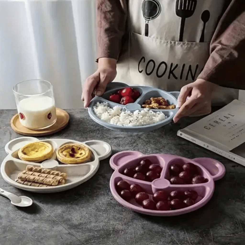 Baby Feeding Plates Cartoon Dinner Plate Set