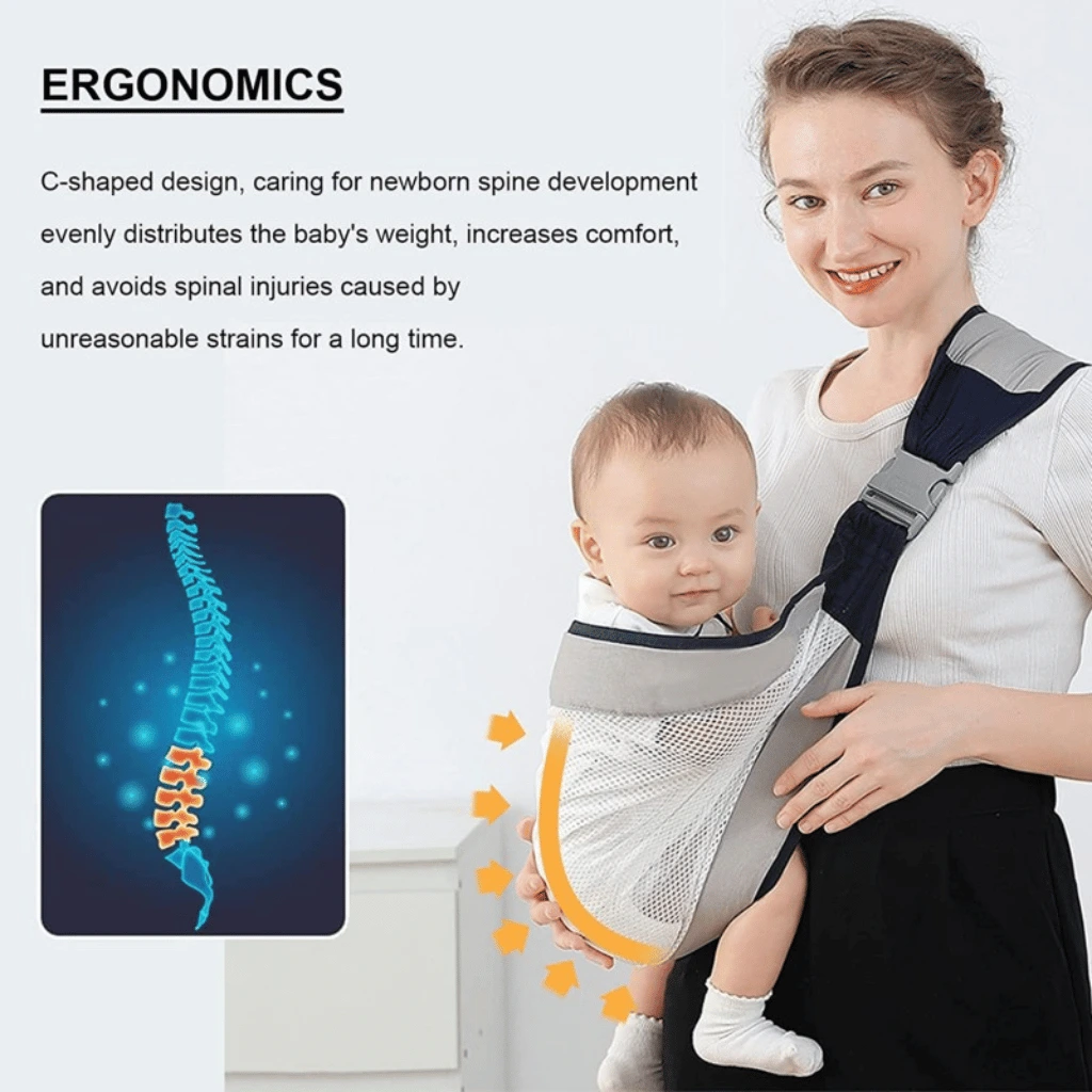 Baby Soft Carrier Ergonomic Strap one Shoulder Labor-Saving Adjustable Baby Sling Strap (Random Color)
