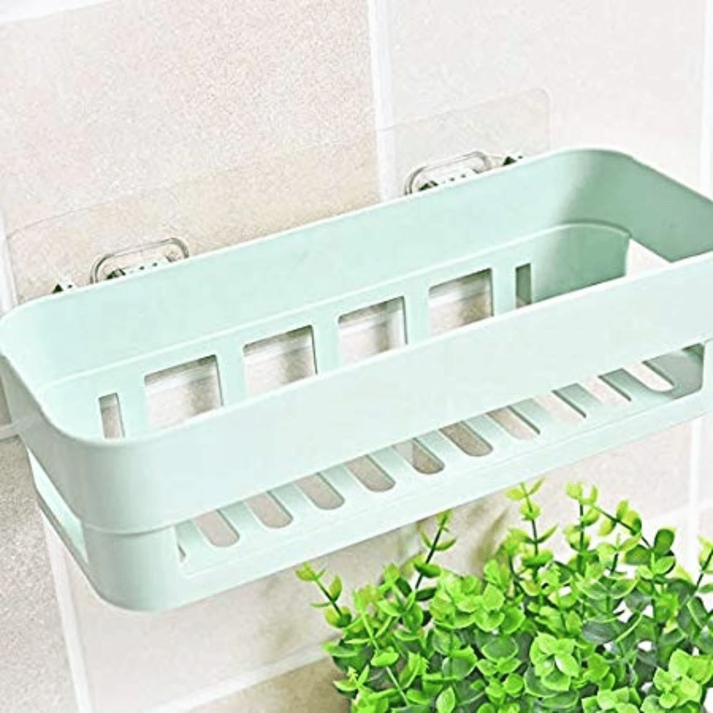 Bathroom Storage Rectangular Rack Organizer No Drill For Shower Soap Shampoo Holder