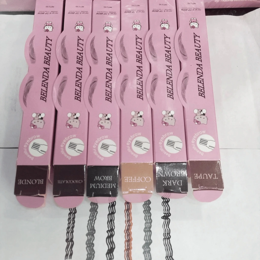 Belenda Beauty 4 Tip Waterproof Eyebrow Pen 1Pc (Black)
