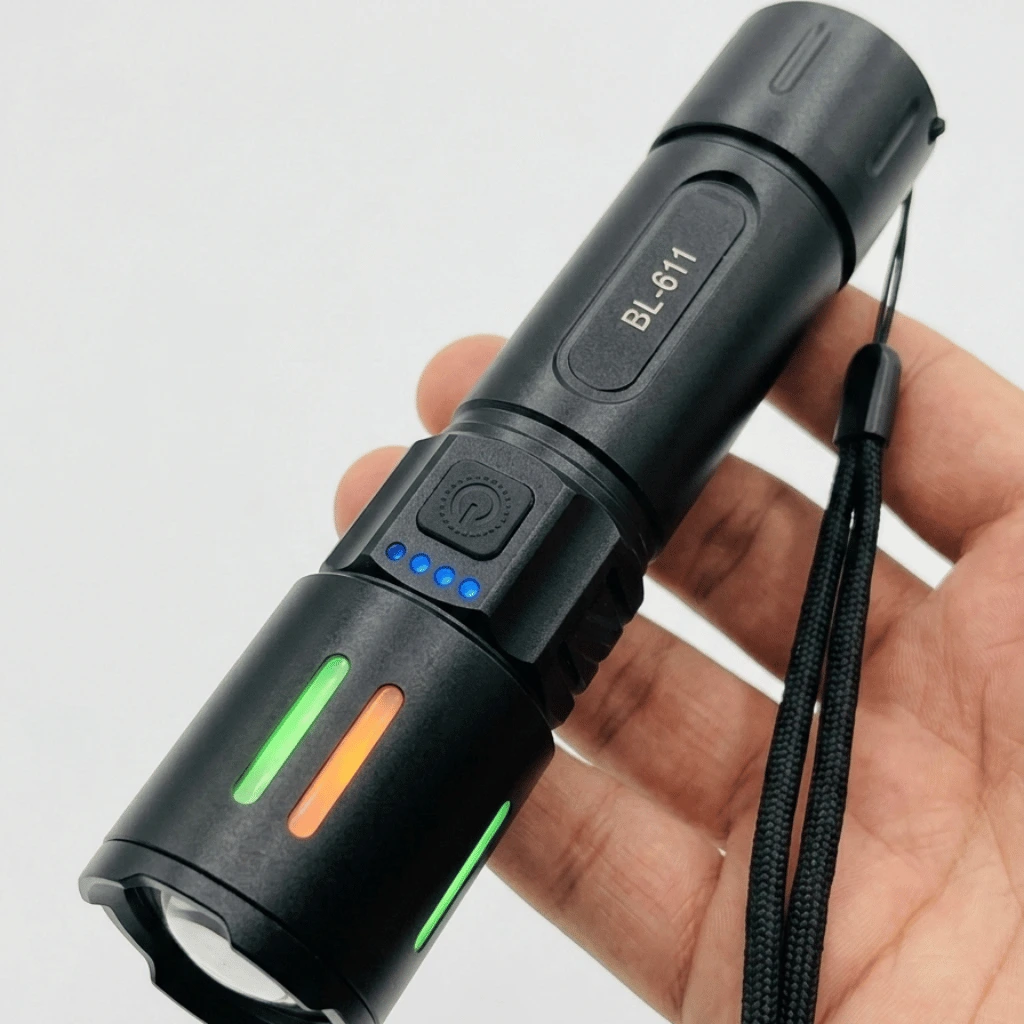 BL-611 USB Rechargeable LED Flashlight 2000M Long Range High Power Torch