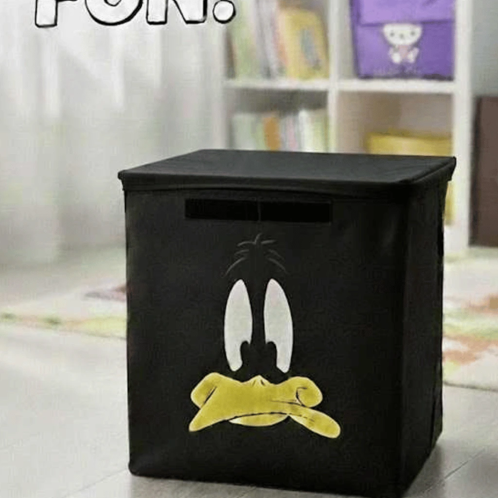 Brown Cube Storage Box Cute Character Face Toy