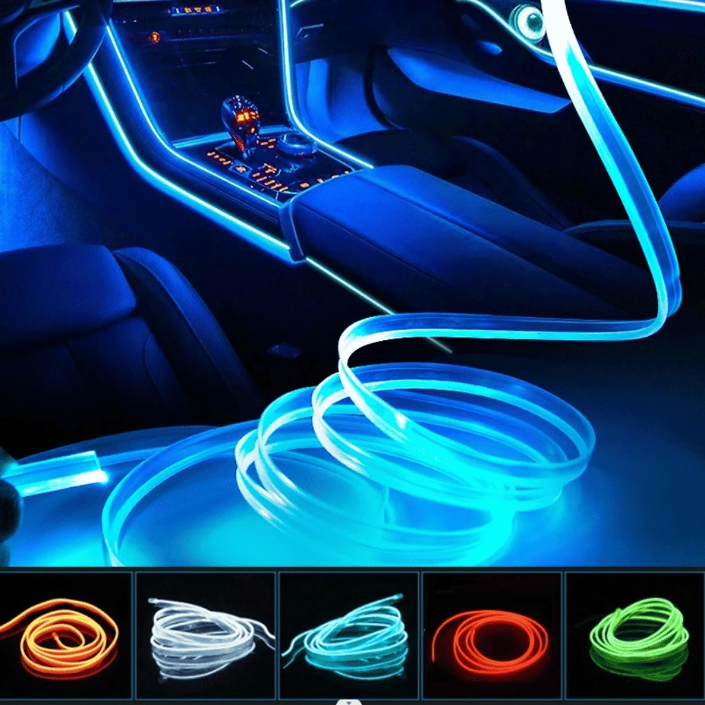 Car Dashboard Neon Light Strip β 3 Meter Flexible EL Wire (Random Color)