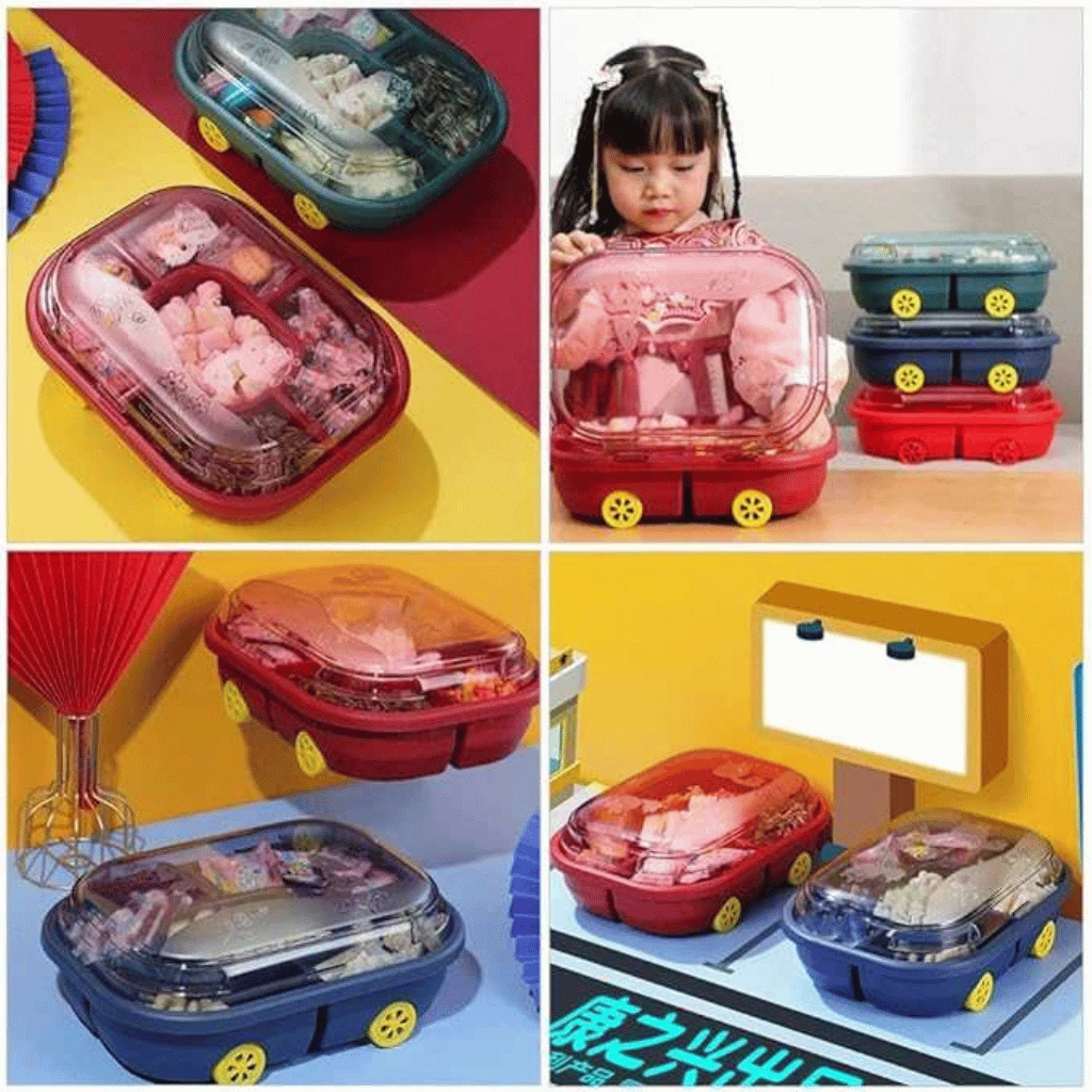 Cartoon Car Fruit Plate for Kids Fun Snack & Appetizer Serving Tray