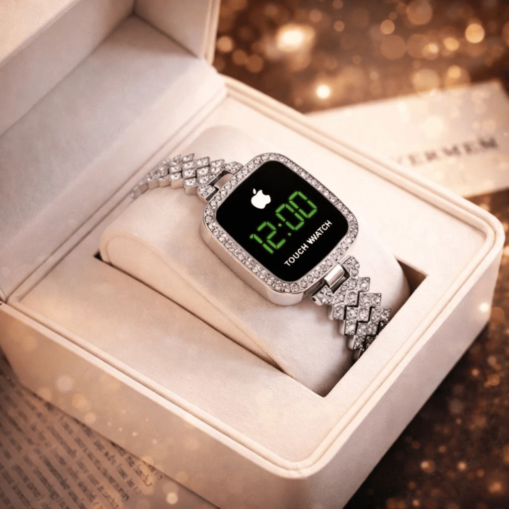 Chic Womens Digital Display Watch With Elegant Bracelet Strap Stylish Design