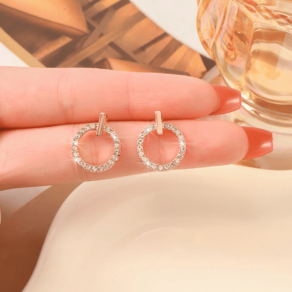 Circle Zircon Korean Earrings