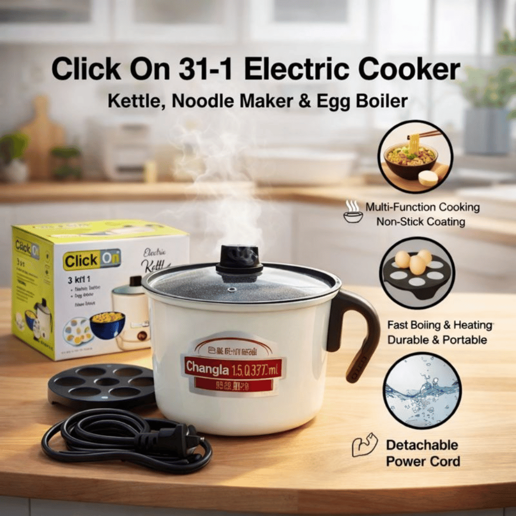 Click On 3-in-1 Multi-Functional Electric Kettle