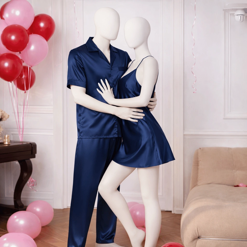 Couple Matching Sleepwear Set – Nightdress & Pajama Suit