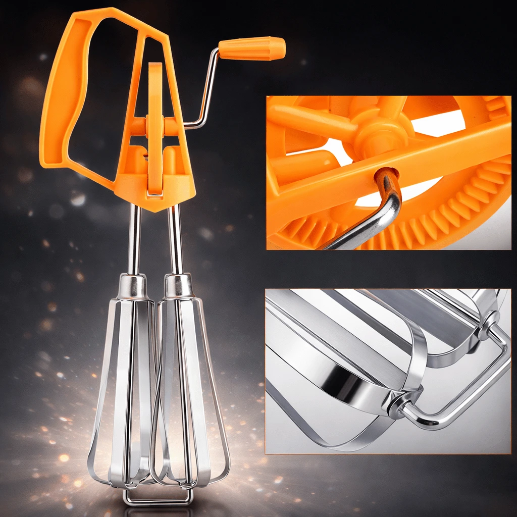 Cycle Hand Beater and Egg Whisk Steel Mixer With Stainless Steel (Random Color )
