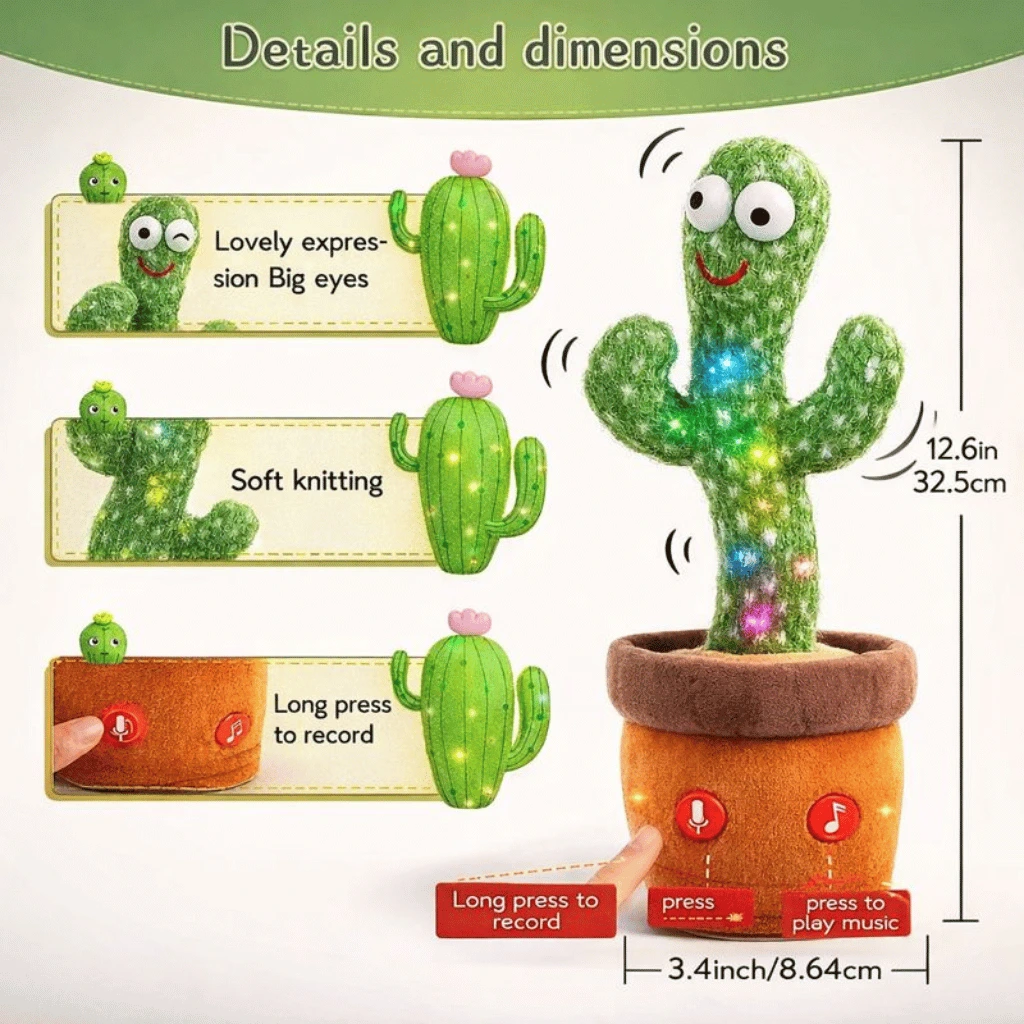 Dancing And Talking Cactus Toy Sunshine Cactus Children's Electronic Plush Toy With Children's Birthday Gifts