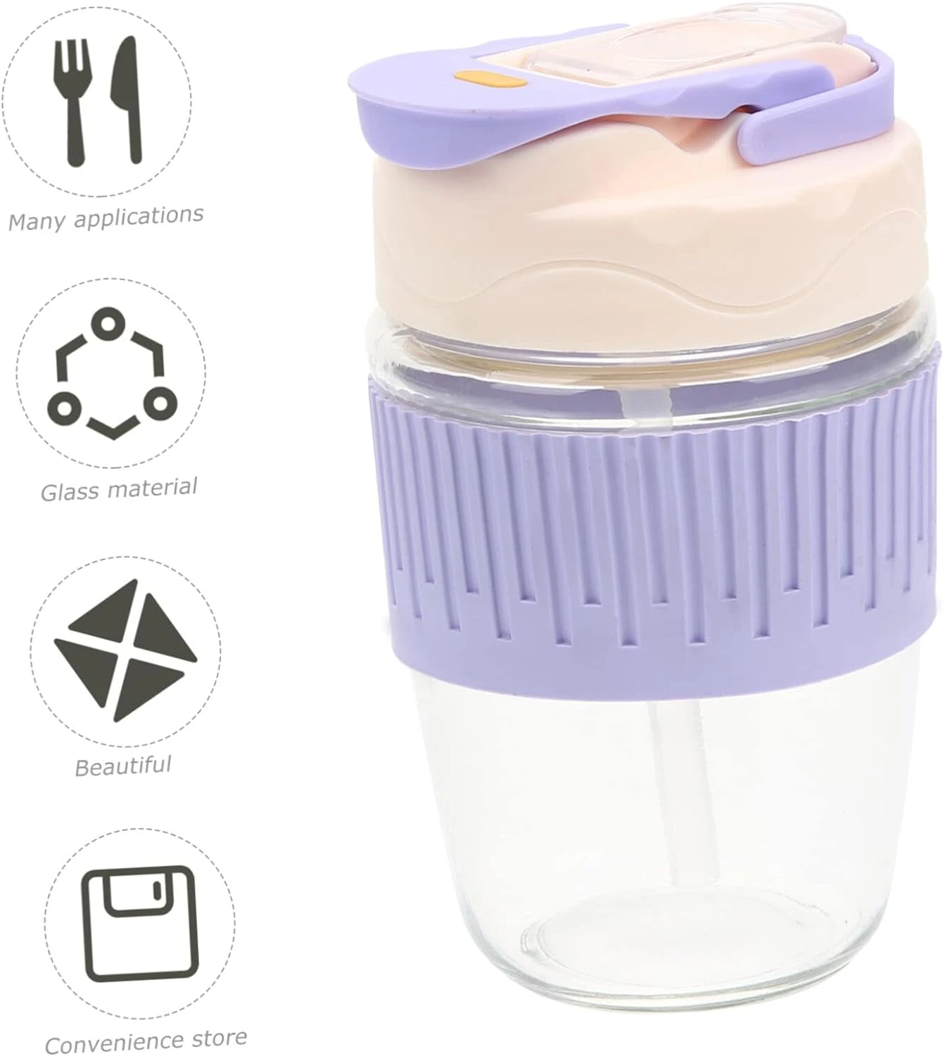 Dual Drinking Glass with Rubber Sleeve