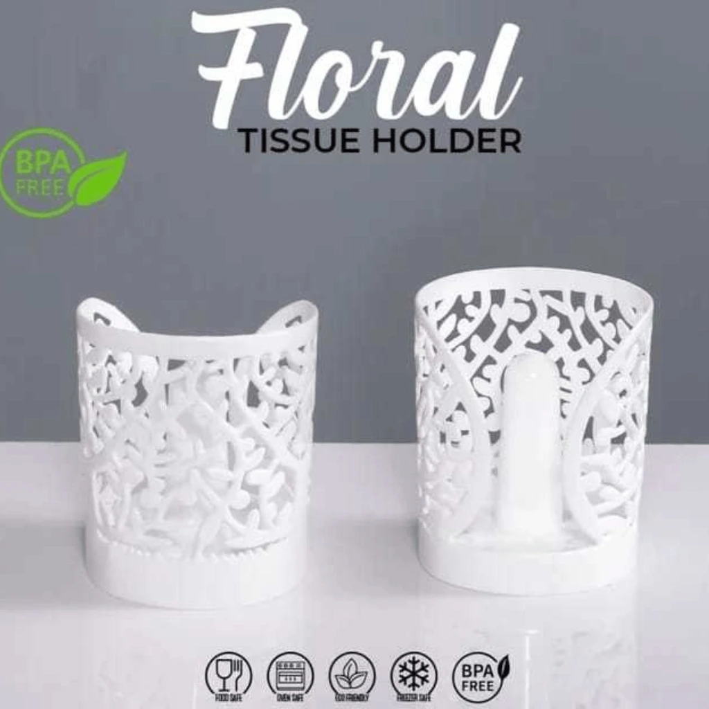 Floral Round Tissue Holder – Stylish Decorative