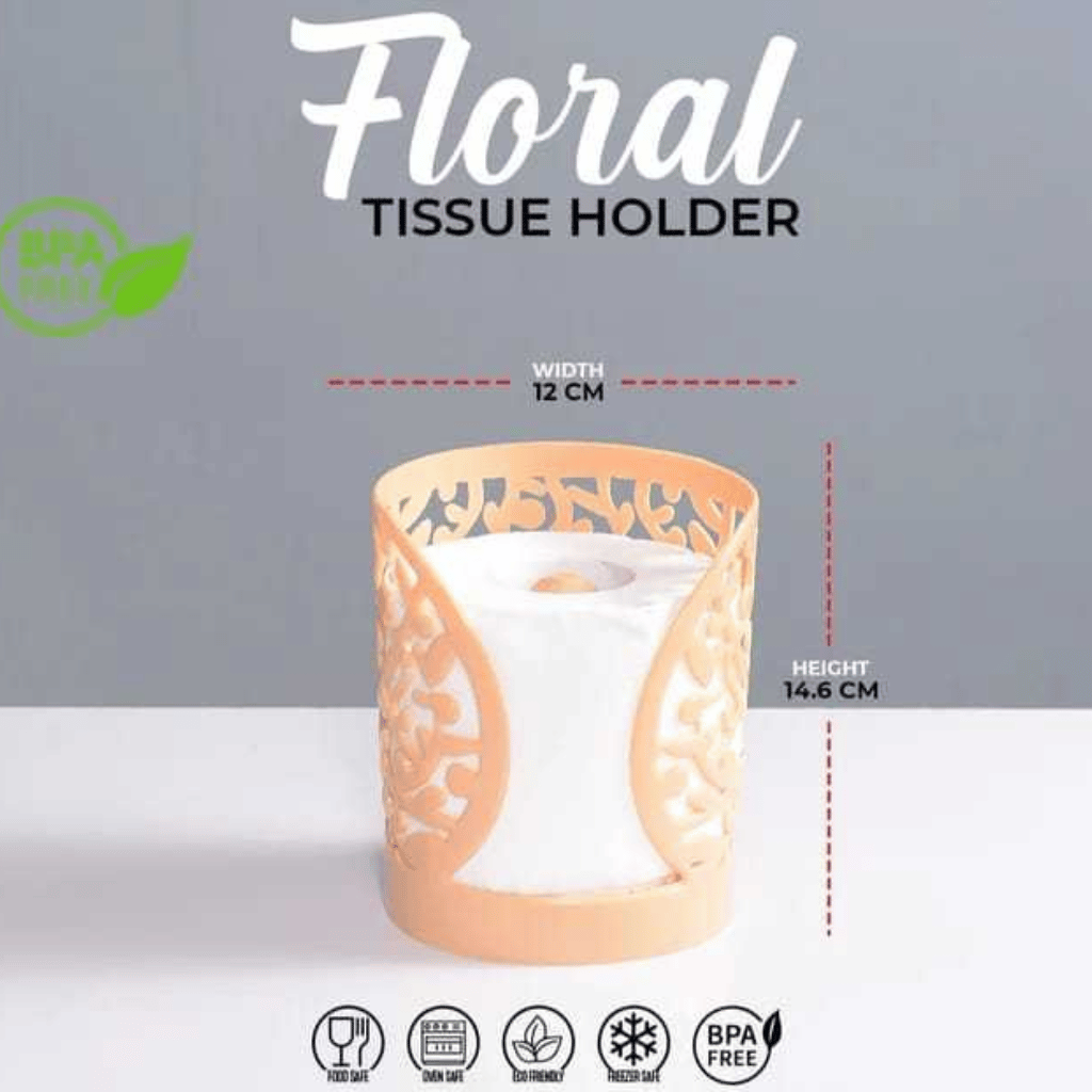 Floral Round Tissue Holder – Stylish Decorative