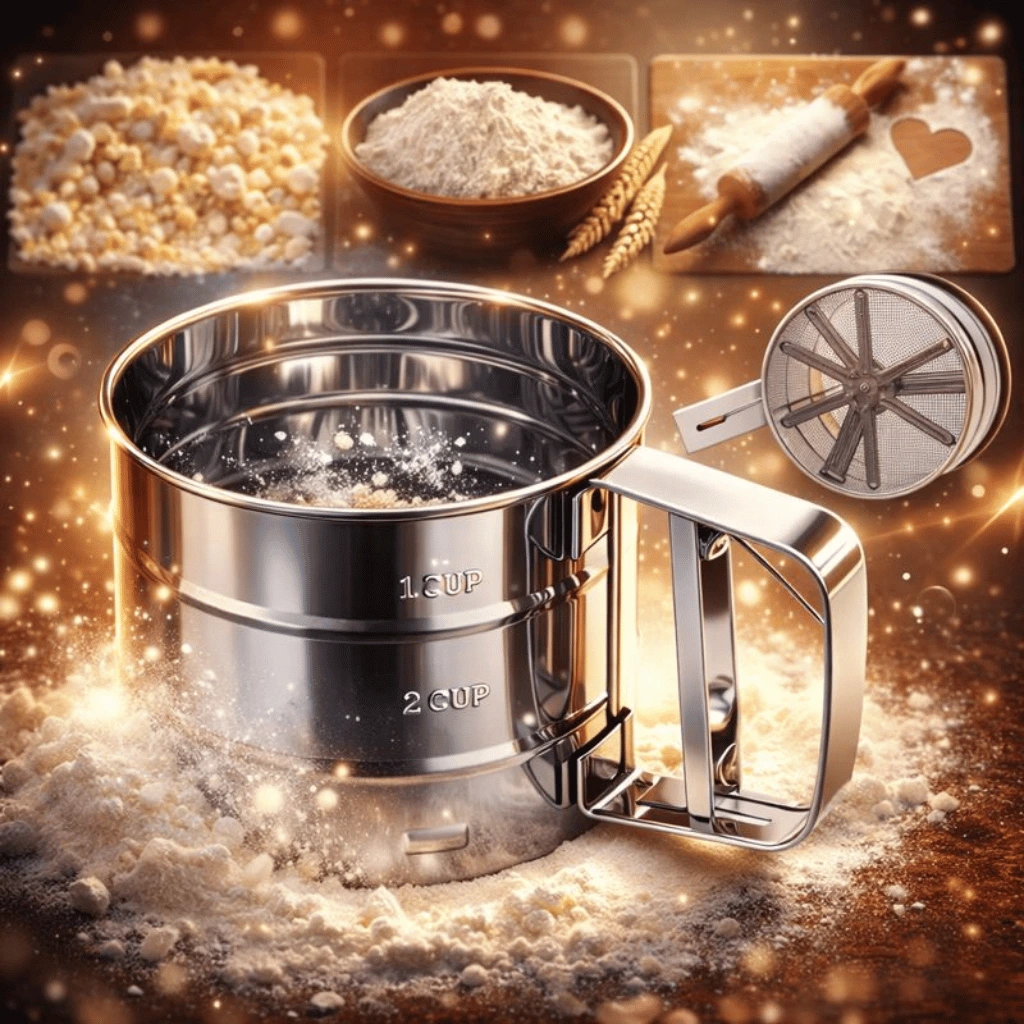 Flour Sifter Stainless Steel – Double Layer Fine Mesh Baking Sifter