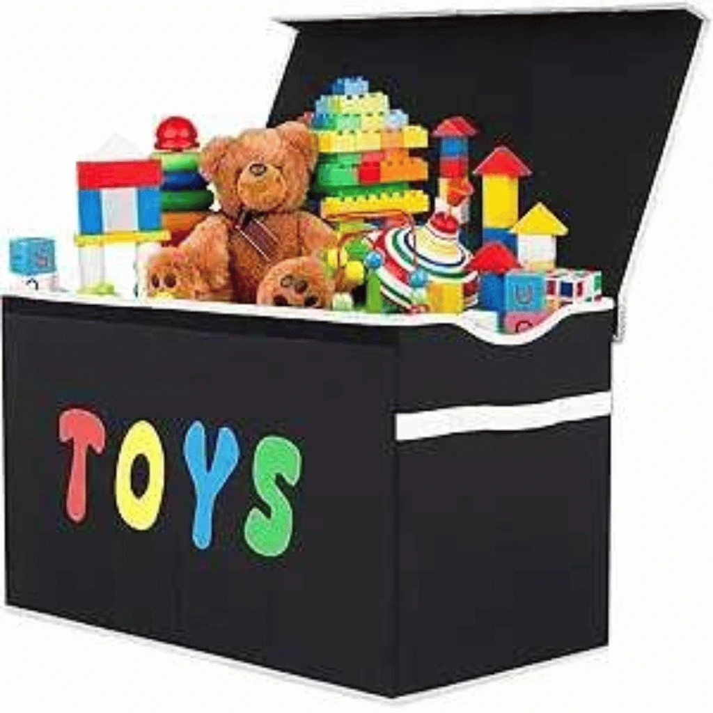 Foldable Cartoon Toy Storage Box Large Canvas Organizer for Kids Room ( Multi Color )
