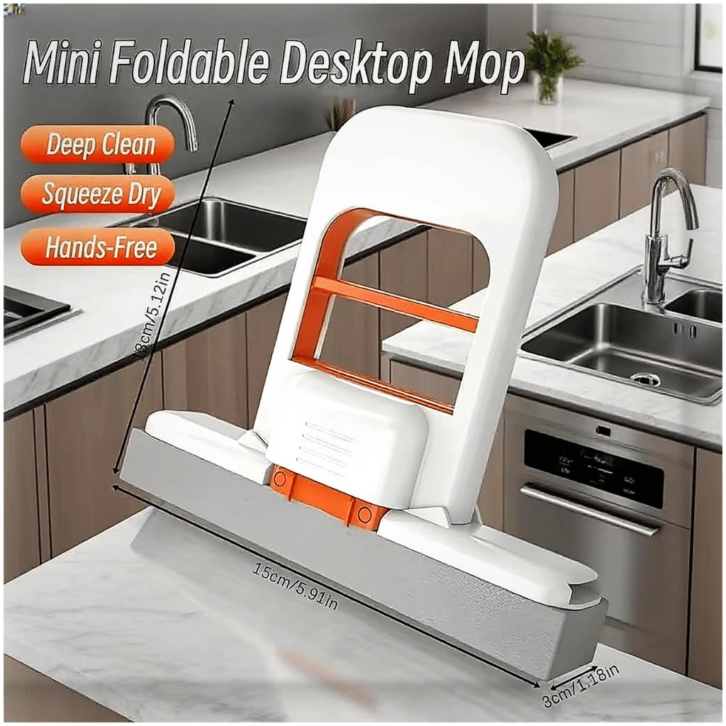 Foldable Desktop Mini Glass Cleaning Sponge Mop