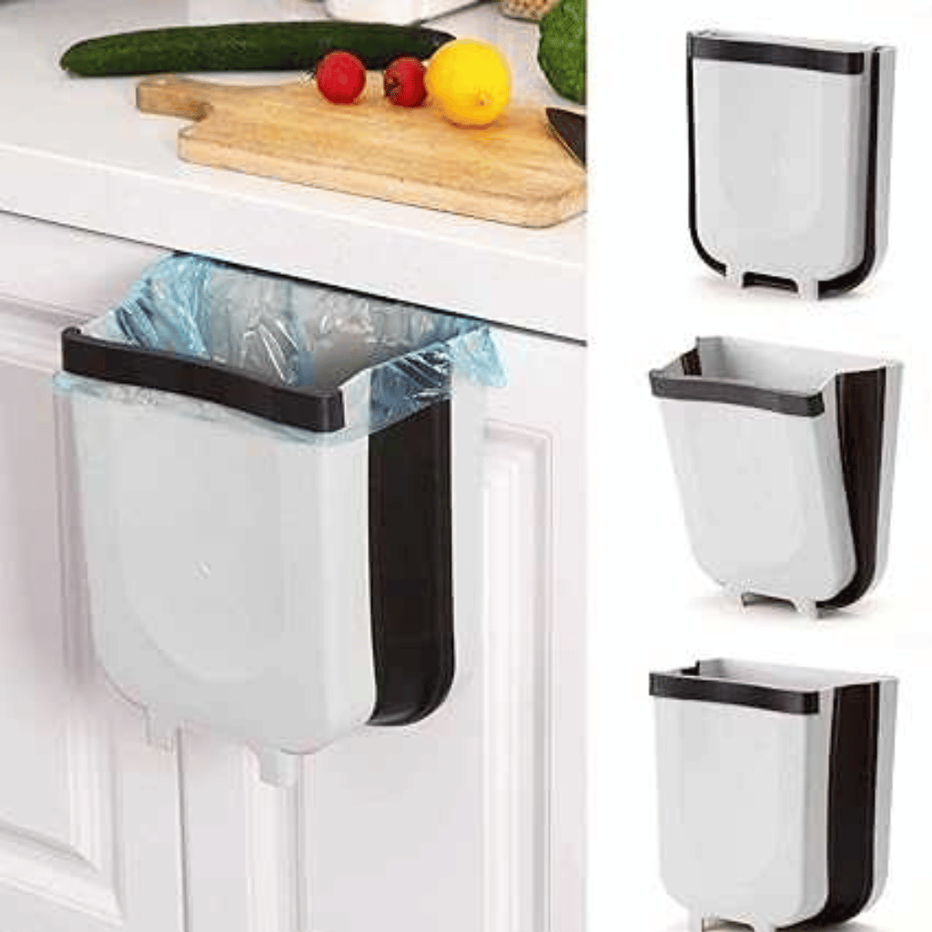 Foldable Hanging Trash Can – Wall-Mounted Kitchen Cabinet Waste Bin