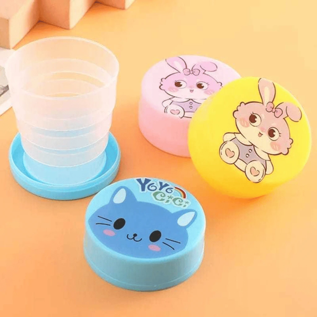 Foldable Magic Glass for Kids – Portable Collapsible Travel Cup with Lid