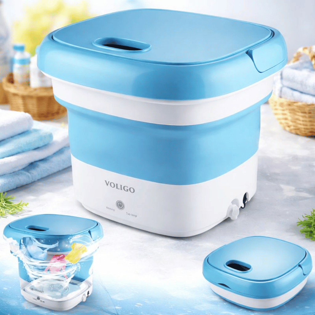 Foldable Mini Washing Machine Imported Heavy Quality ( Random Color )