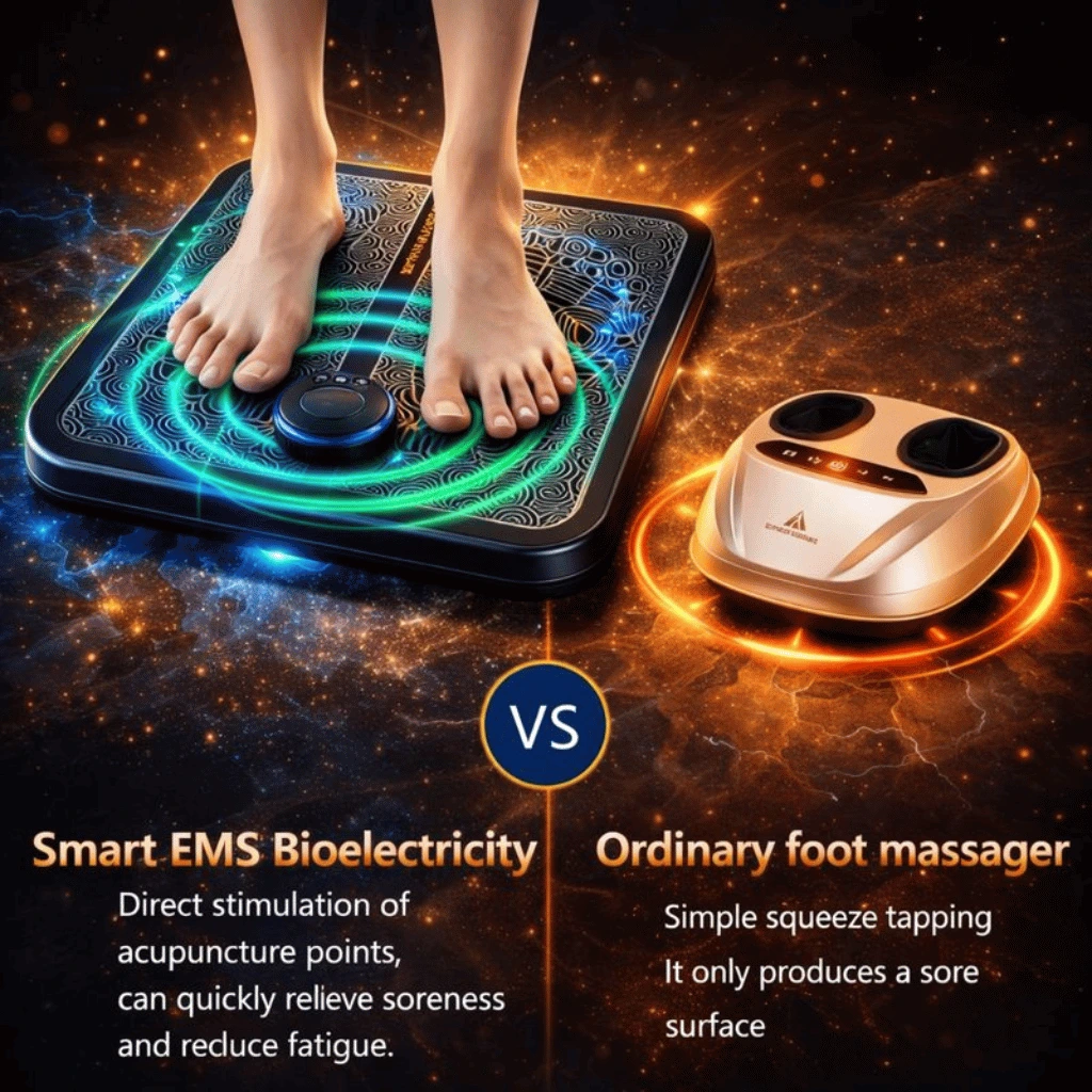 Foot Massager Mat Portable FOLDING Feet Massage Pad Machine Electronic USB Rechargeable