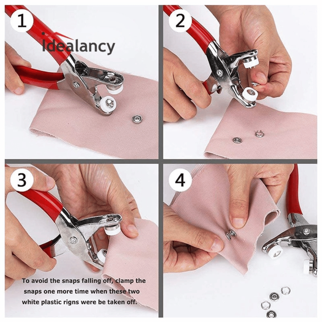 Hand Press Button Plier With 50 Tich Buttons | Tich and Snap Button Press Tool DIY