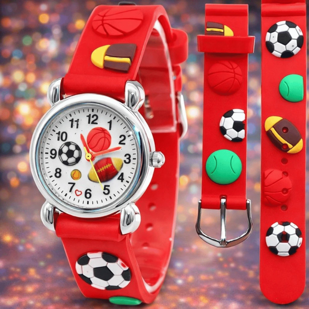 High Quality Cute Football Cartoon Children Silicone Watch (Random-Colour)