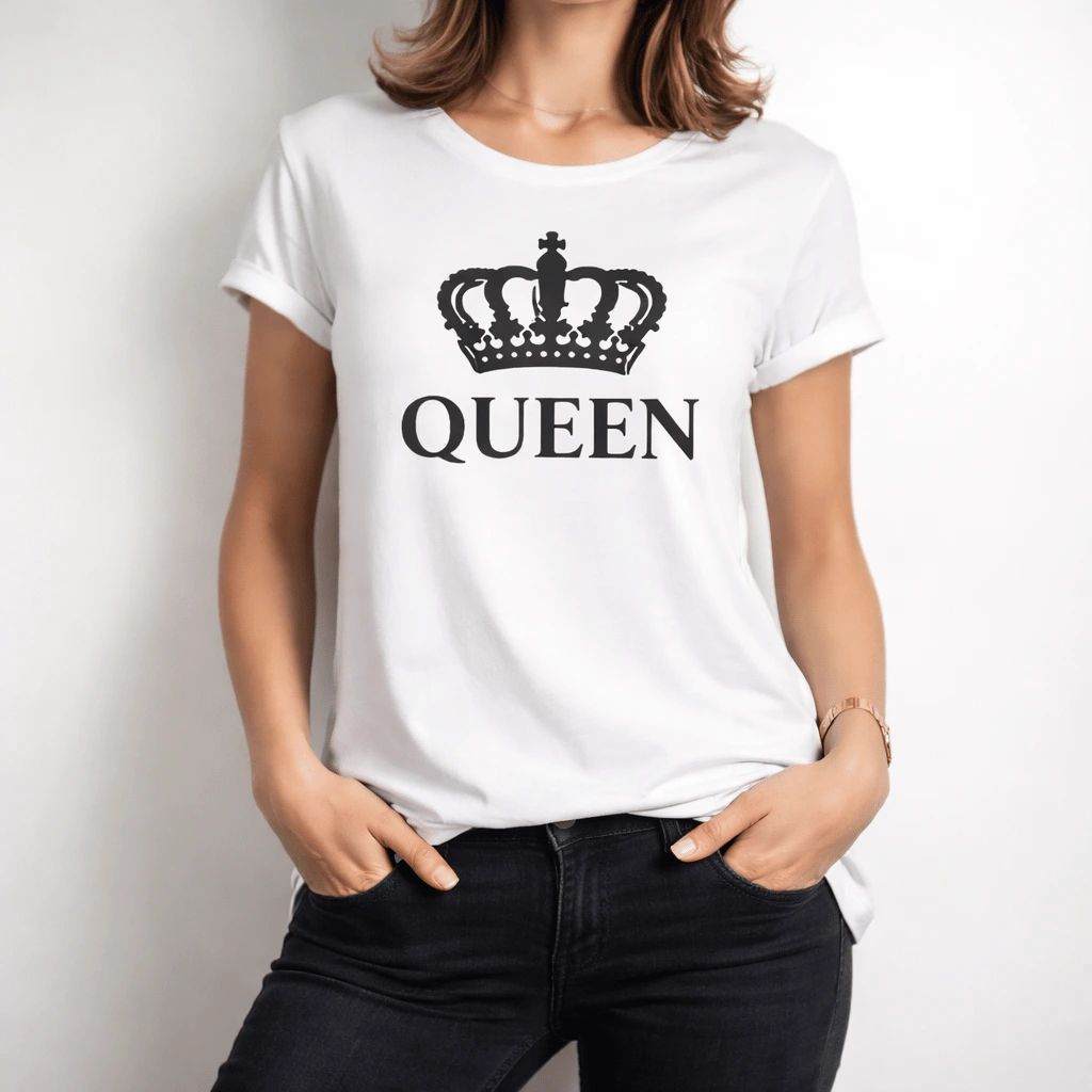 King & Queen Style T-Shirts Best Quality For Girls