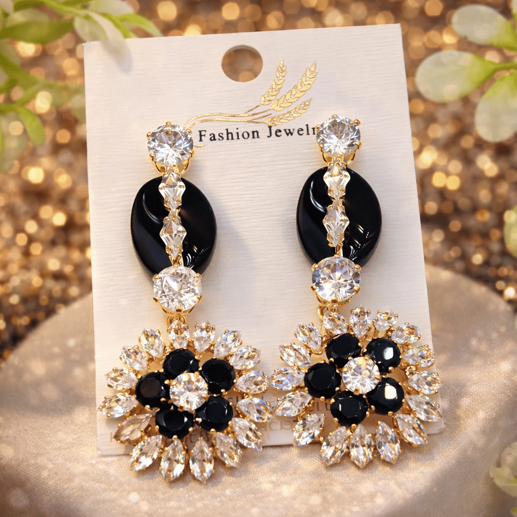 Imported Radiant Luxe Crystal Bloom Earrings